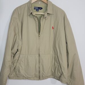Vintage Polo by Ralph Lauren Men's Beige Jacket  Full Zip LinedSize Large